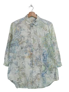 ETERNA Blusa-camisa Mujeres Talla EU 38 azul-verde-blanco puro look casual - Imagen 1 de 5
