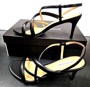 Saks Fifth Avenue schwarze elegante Leder Riemchen High Heels - neu im Karton Größe 8 1/2 - Bild 1 von 9