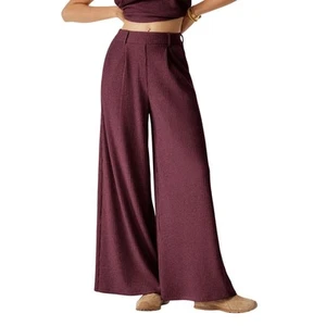 OGL High Waisted Plicated Wide Leg Pant Red Size 2XL Wide Leg 1277-Z - Picture 1 of 12