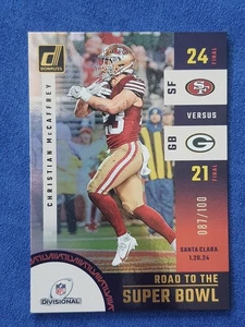 2024 Panini Donruss Road To Super Bowl Christian McCaffrey 49ers Holo /100 - Bild 1 von 3