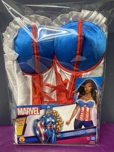 MARVEL AMERICAN DREAM CAPTAIN AMERICA CORSETTO DONNA COSTUME HALLOWEEN GRANDE - Foto 1 di 3
