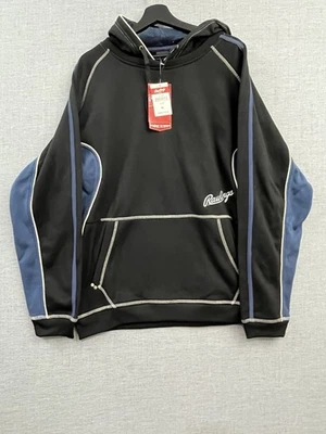 Rawlings Hoodie Mens XL Black Pullover Front Pocket Polyester NWT - Image 1 of 4