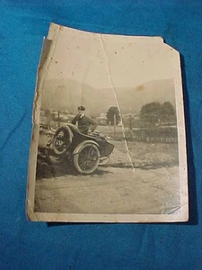 Orig 1910-20s era MOTORCYCLE SIDE CAR PHOTOGRAPH - Picture 1 of 2