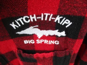 YOOPER KITCH-ITI-KIPI BIG SPRING RED FLANNEL SHIRT CRAZY APPAREL SIZE SMALL - Picture 1 of 7