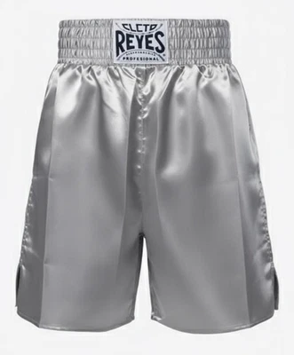MMA Silver Reyes Satin Boxing Shorts Pro Fight Trunk | All Sizes S M L XL XXL - Image 1 of 4