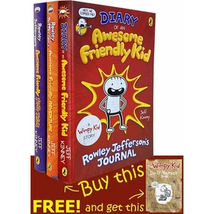 Diary Of An Awesome Friendly Kid Collection 4 Books Set by Jeff Kinney Adventure - Picture 1 of 1