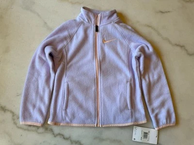 Nike Jacket Girl 6X 6-7 Year Lavender Mist Fleece Full Zip Pockets Lightweight - Image 1 of 4