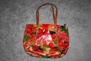 Patricia Nash Schultertasche Blumenmuster Leder groß - Bild 1 von 7