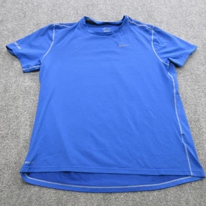 Nike Dri-Fit Running Shirt Mens Large Blue Athletic Short Sleeve Lightweight Tee - Picture 1 of 17