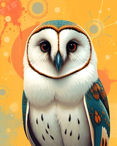 Barn Owl Pop Art 8X10 Print - Picture 1 of 1