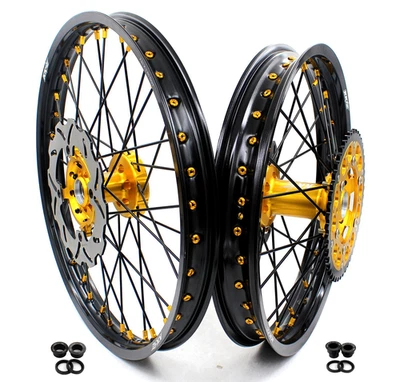 Juego de radios KKE 21-19 llantas para Suzuki RMZ250 2007-2018 RMZ450 2005-2017 MX Foto 1 de 4