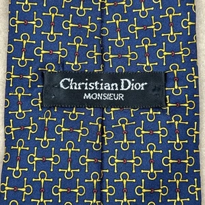Christian Dior Monsieur Cravatta Uomo 57”x3,75” Seta Geometrica Blu USA - Foto 1 di 4