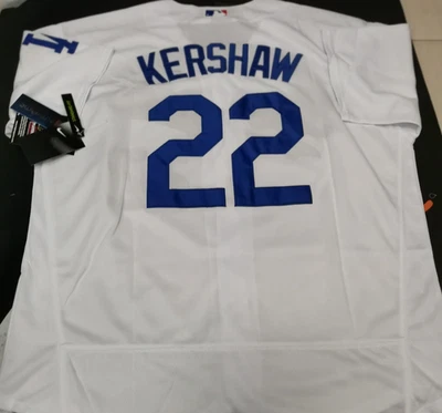 Clayton Kershaw #22 LAD White Flex Base Sewn Stitched Jersey. - Image 1 of 4