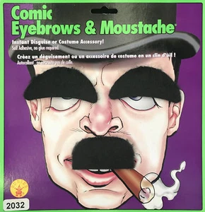 Comic Eyebrows and Mustache set Chaplin Halloween Accessory - Picture 1 of 1