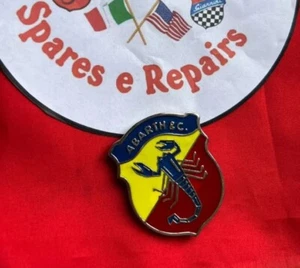 Classic Fiat Abarth Side Logo Emblem Metal Badge New - Picture 1 of 2