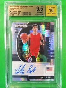 2020-21 Panini PRIZM LaMELO KUGEL HYPER AUTOGRAMM RC AUTO 10 ENTWURF PICKS BGS 9,5 - Bild 1 von 2