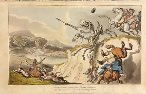 1815 Rowlandson THE LAST CHASE English Dance Of Death HC Aquatint Etching - Picture 1 of 3