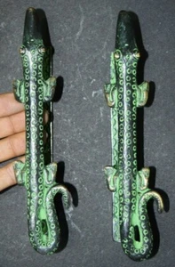 Brass Alligator Door Pull Set Crocodile Style Handicraft Door Handle Pair EK177 - Bild 1 von 7