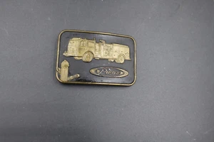 Pierce Fire Engine Truck Firetruck Fireman Fighter 1980s Vintage Belt Buckle - Picture 1 of 2
