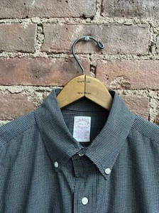 Vintage Brooks Brothers Makers Herren Hemd, Gr. 15,5-3 grau kariert, USA - Bild 1 von 7