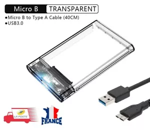 Externes Festplattengehäuse transparent USB 3.0 2.5 Zoll für SATA SSD und HDD - Bild 1 von 5