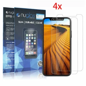 4X Nuglas Tempered Glass Screen Protector iPhone 12 11 PRO X XS Max 8 7 6 6S Plu - Picture 1 of 13