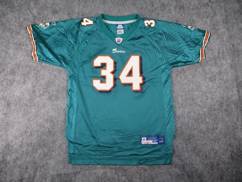 Vintage Miami Dolphins Jersey Youth XL Green Ricky Williams Reebok Boys Kids NFL Cover