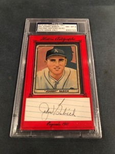 Johnny Babich Historic Autographs 22/43 1941 Play Ball #40 Autograph PSA 8 NM-MT