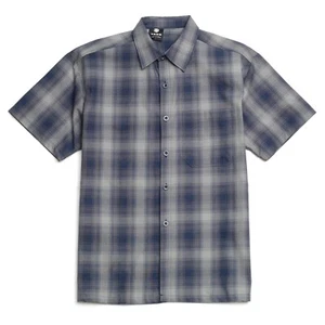 Camisa de trabajo tejida a cuadros manga corta Yago para hombre A2 negra - Imagen 1 de 8
