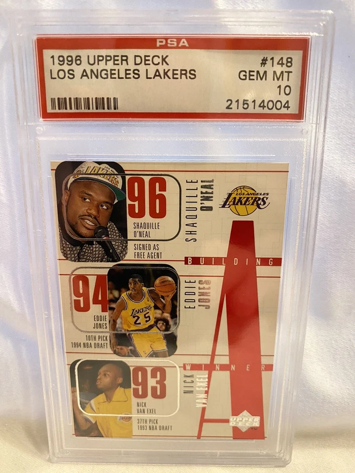 1996 Upper Deck LA Lakers Kobe Bryant ROOKIE with Shaq- PSA 10 - Image 1 of 2
