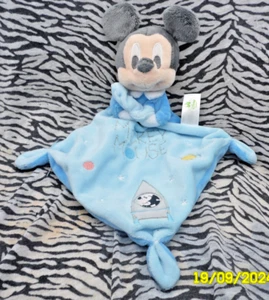 CQ/ DISNEY BABY  DOUDOU SOURIS MICKEY  BLEU PLANETE FUSEE LOSANGE 32CM NEUF - Picture 1 of 3