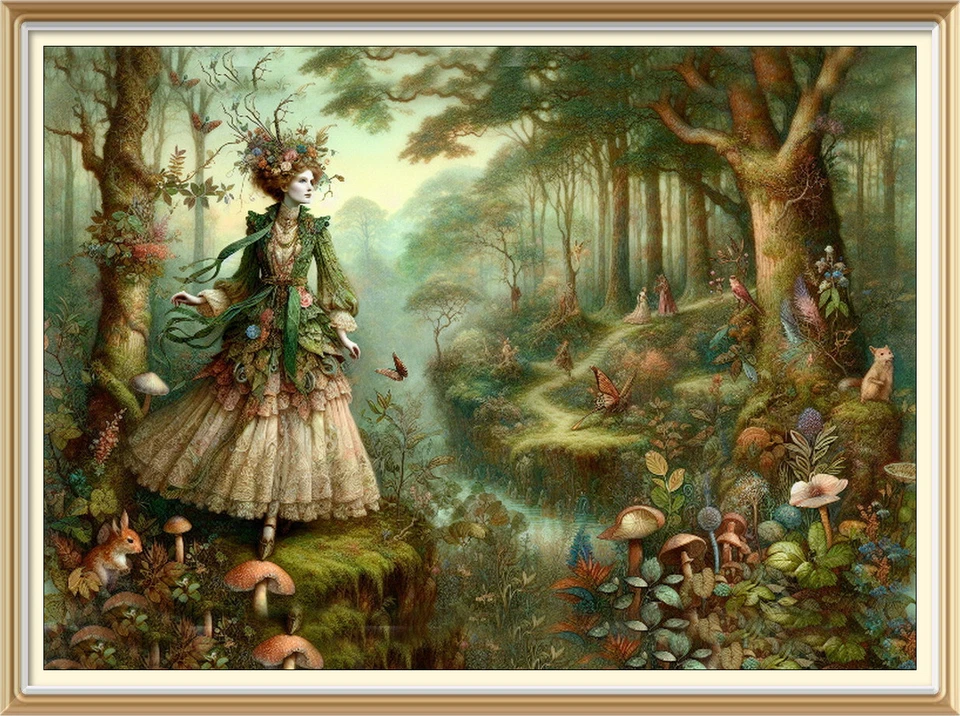 Brian Froud Style Print GWENHWYFAR Celtic FAIRY QUEEN Home Decor Art G5 - Imagem 1 de 1