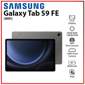 NEW Samsung Galaxy Tab S9 FE GREY Wi-Fi 6GB+128GB Octa Core Android PC Tablet - Picture 1 of 6