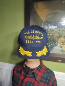 USS Georgia SSBN-729 Ball Cap Embroidered Submarine Dolphins Navy Veteran Hat - Picture 1 of 2