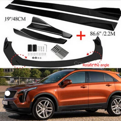 For Cadillac XT4 XT5 XT6 Front Bumper Lip Spoiler Splitter 86.6" Side Skirt Foto 1 de 4