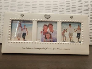 Grasslands Road Picture Frame 3 Photos 3 x 3 White Heart Loves Takes Us to Unexp - Picture 1 of 3