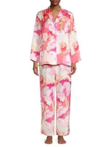 NATORI Silky Pajama Set SAIPAN CORAL FLORAL PRINT Size Large ($180) NWT - Picture 1 of 1