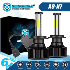 6-Sides H7 LED Headlight Kit High/Low Beam Bulbs Super Bright 6500K 2500000LM A9 - Picture 1 of 12