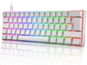 UK Layout 60% True Mechanical Gaming Keyboard Type C Wired 14 Chroma RGB Backlit - Picture 1 of 17