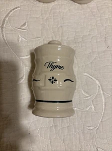 LONGABERGER POTTERY Woven Traditions Green Thyme Spice Jar w/lid.  EUC! - Picture 1 of 4