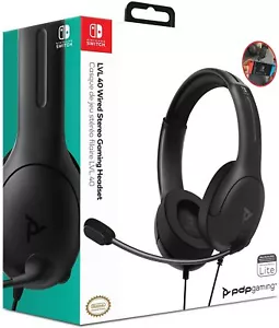 Nintendo Switch Headset PDP Stereo Wired 3.5mm Boom Mic Over Ear Headphones - Picture 1 of 12