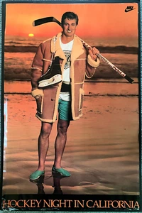 Nike Promo Poster, WAYNE GRETZKY "Hockey Night in California" NHL Kings-23X35 - Picture 1 of 9