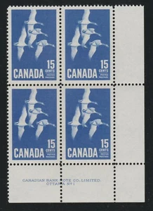 1963 Canada SC# 415 LR - Canada Goose Plate # 1 Plate Block M-NH Lot # 215d - Picture 1 of 1
