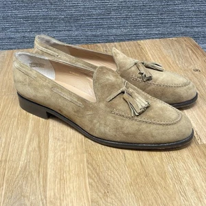Polo Ralph Lauren Tassel Loafers Women 8.5 Brown Suede Leather Slip On Preppy - Picture 1 of 13