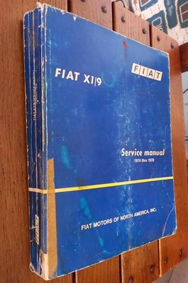 Manuale di Officina Assistenza 1974 al 1978 FIAT X 1/9 X1/9 X 1 9 Originale !! - Immagine 1 di 4