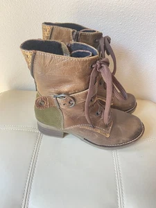 Dromedaris ZIP Kara Leather Combat Boots Size 37~ - Picture 1 of 3