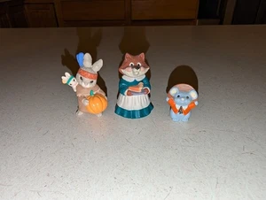 3 Vintage Hallmark Thanksgiving Merry Miniatur Figuren Hase. Maus & Fuchs - Bild 1 von 2