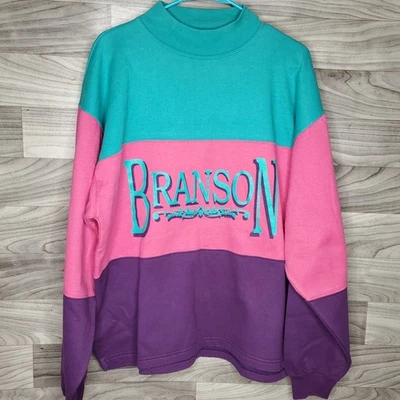 Sudadera para mujer Branson Missouri vintage años 90 talla grande bloque de color EE. UU. Foto 1 de 4
