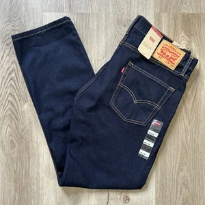 Levis 513 Slim Straight Mens 34x30 (36x30) Jeans Blue Denim Dark Wash Stretch - Picture 1 of 12