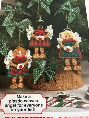 Country Angel Trio by Joan Green Plastic Canvas Pattern Magazine Pages - Image 1 of 3